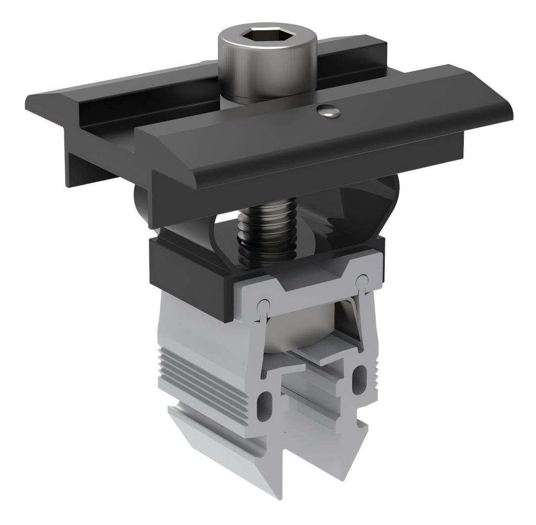 3010238 Black mid clamp Mittelklemme, Klemmlänge 40mm, schwarz, eloxiert – Bild 1